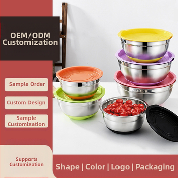 Nerūdijančio plieno salotų dubuo su dangčiu, virtuvės daugiafunkcis kiaušinių plaktuvas, kepimo indas, daugiafunkcis vaisių ir daržovių laikymas