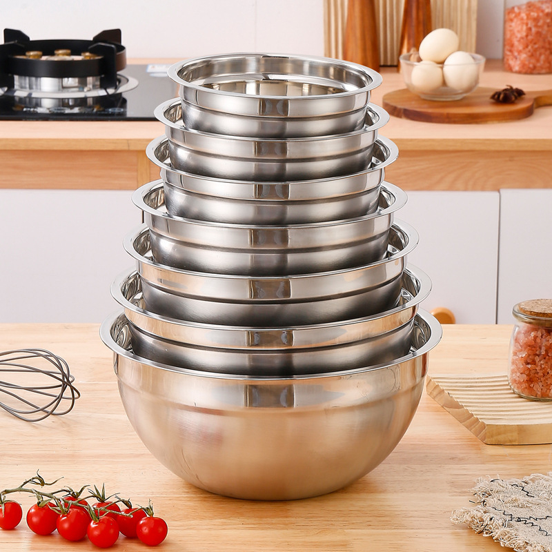 Nerūdijančio plieno salotų dubuo su dangčiu, virtuvės daugiafunkcis kiaušinių plaktuvas, kepimo indas, daugiafunkcis vaisių ir daržovių laikymas