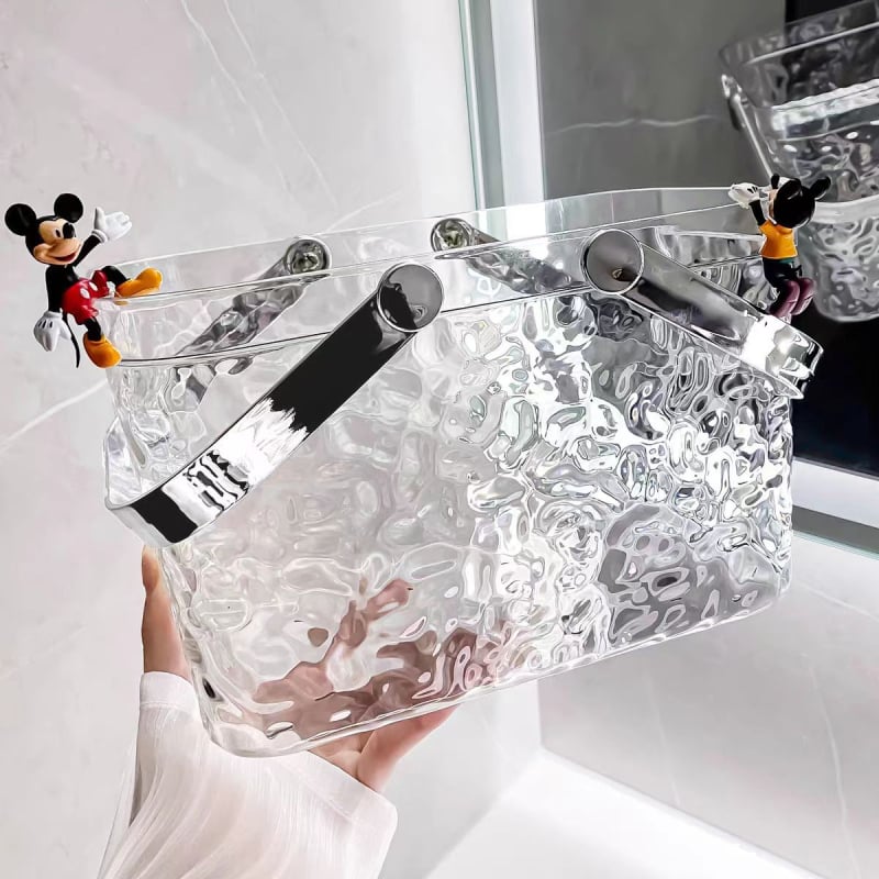 Könnyű, luxus hordozható fürdőkosár WC fürdőszoba átlátszó tárolókosár kollégiumi fürdőház fürdőkellékek tárolókosár fürdő