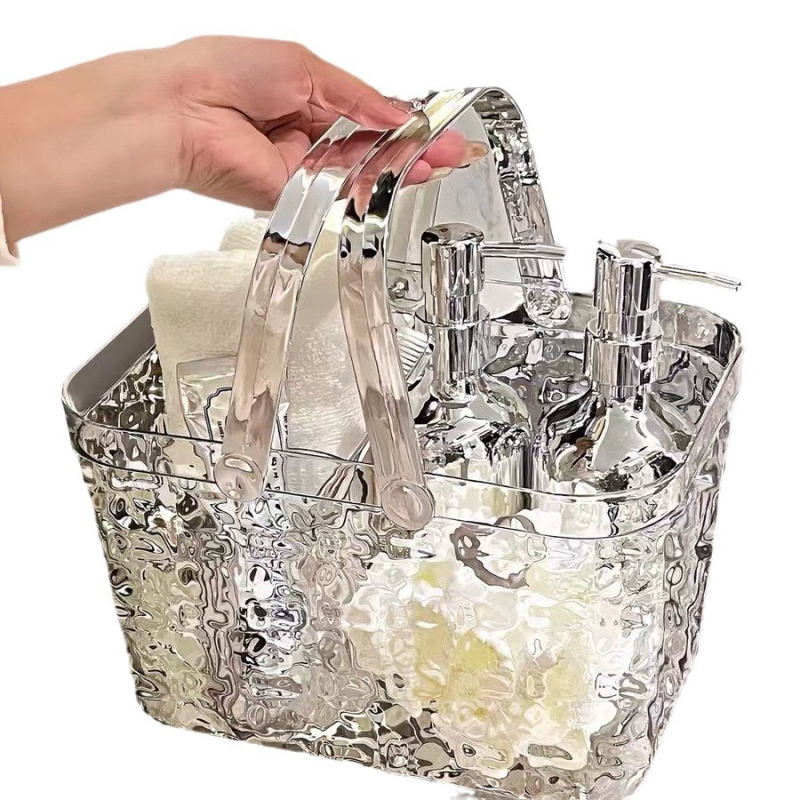 Könnyű, luxus hordozható fürdőkosár WC fürdőszoba átlátszó tárolókosár kollégiumi fürdőház fürdőkellékek tárolókosár fürdő