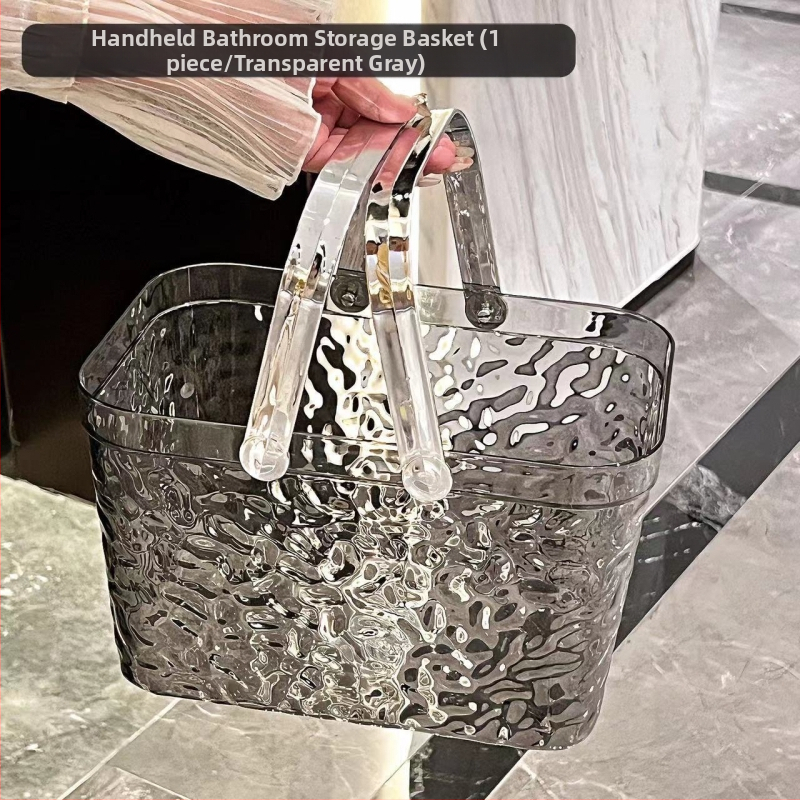 Könnyű, luxus hordozható fürdőkosár WC fürdőszoba átlátszó tárolókosár kollégiumi fürdőház fürdőkellékek tárolókosár fürdő
