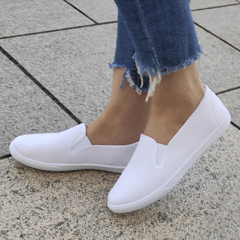 Pantofi albi noi pentru bărbați și femei, pantofi din pânză cu toc plat, pantofi pentru femei, adidași casual cu talpă plată în stil coreean pentru cupluri