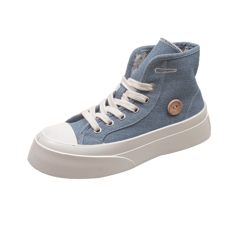 Naiste suvised lõuendikingad 2025. aasta uued paksu tallaga mitmekülgsed sisestiilis õhukesed hingavad mitmekülgsed valged kingad vabaaja tossud