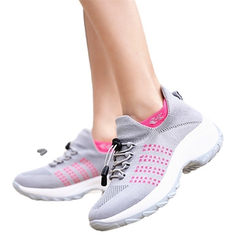 Άνοιξη και Φθινόπωρο 2025 Νέα Εξαγωγικά Μεγάλο Μέγεθος με Στρογγυλή Δάχτυλα, Κορδόνια, Αθλητικά, Πλεκτά, Casual, Μοντέρνα, Άνετα Αθλητικά Παπούτσια για Γυναίκες