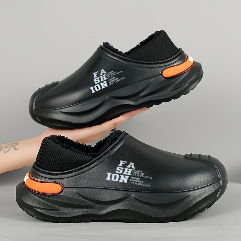 Téli divatos férfi pamuttal bélelt cipő félig húzódó és szar érzetű, vastagított puha talppal, polár béléssel, meleg csúszásmentes, vízálló, hidegálló hótaposóval