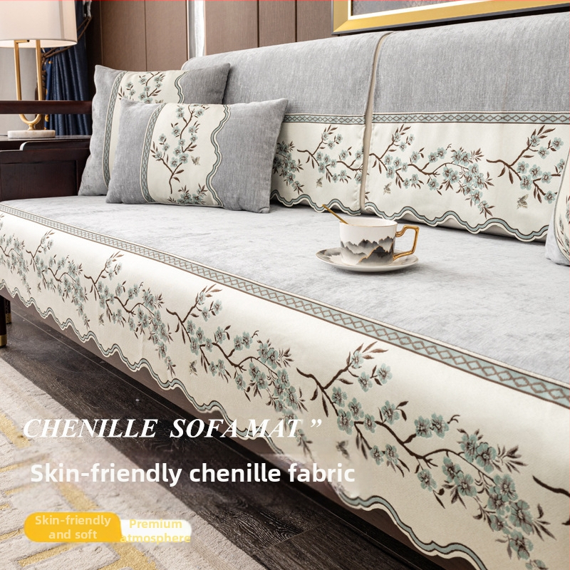 2024 Népszerű új kanapépárna Chenille Light luxus csúszásmentes párna, mindenhez illő, négy évszakos univerzális kanapéhuzat