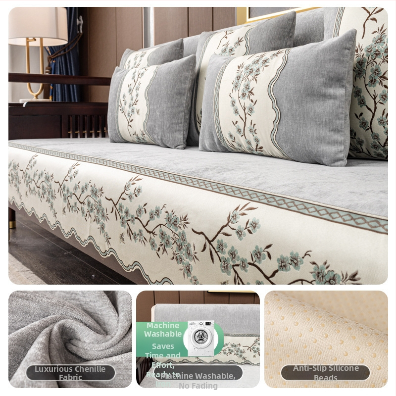 2024 Népszerű új kanapépárna Chenille Light luxus csúszásmentes párna, mindenhez illő, négy évszakos univerzális kanapéhuzat