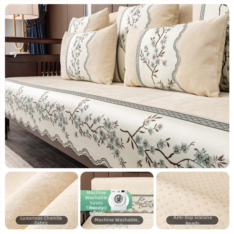 2024 Népszerű új kanapépárna Chenille Light luxus csúszásmentes párna, mindenhez illő, négy évszakos univerzális kanapéhuzat