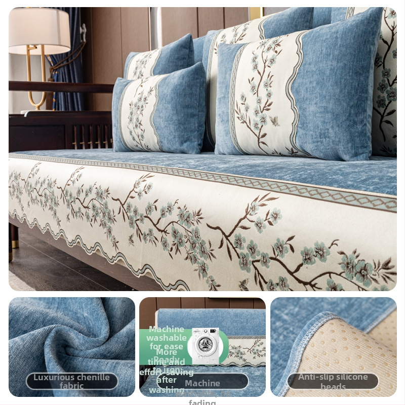 2024 Népszerű új kanapépárna Chenille Light luxus csúszásmentes párna, mindenhez illő, négy évszakos univerzális kanapéhuzat