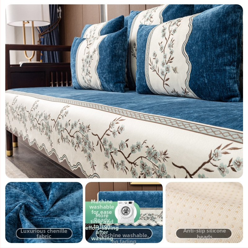 2024 Népszerű új kanapépárna Chenille Light luxus csúszásmentes párna, mindenhez illő, négy évszakos univerzális kanapéhuzat