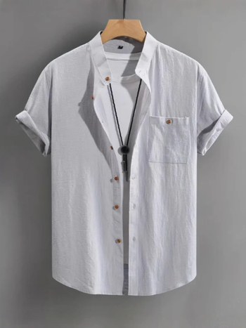 Διασυνοριακό Amazon Νέο Ανδρικό Κοντομάνικο Πουκάμισο Άνετο Casual Fashion Joker Φιλικό προς το δέρμα Μαλακό Αναπνεύσιμο Βαμβακερό Πουκάμισο