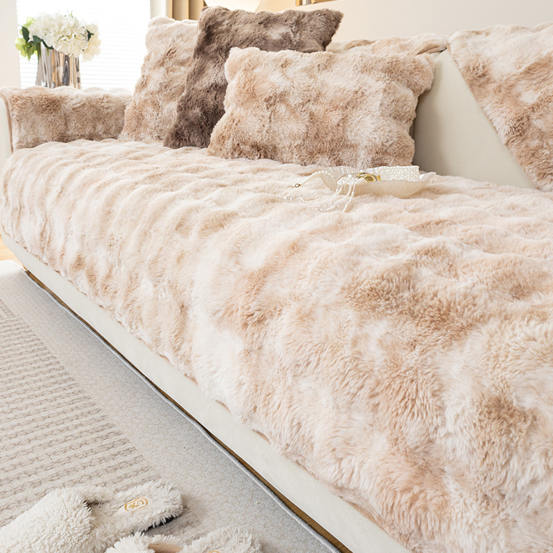 Téli plüss kanapépárna Vastagított plüss párna Csúszásmentes bőr kanapéhuzat Kiváló minőségű északi egyszerű téli