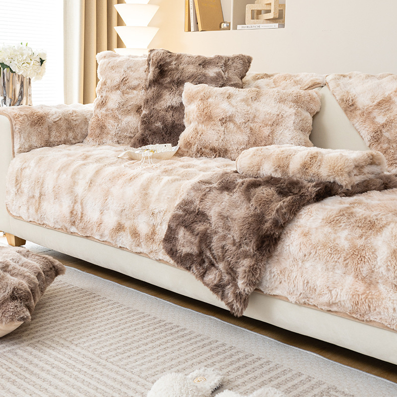 Téli plüss kanapépárna Vastagított plüss párna Csúszásmentes bőr kanapéhuzat Kiváló minőségű északi egyszerű téli