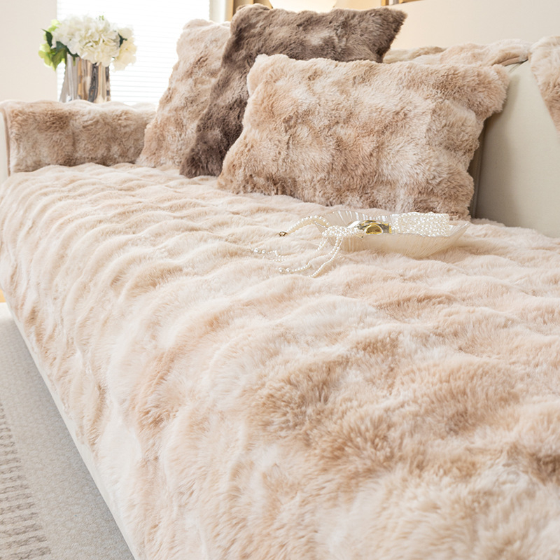 Téli plüss kanapépárna Vastagított plüss párna Csúszásmentes bőr kanapéhuzat Kiváló minőségű északi egyszerű téli
