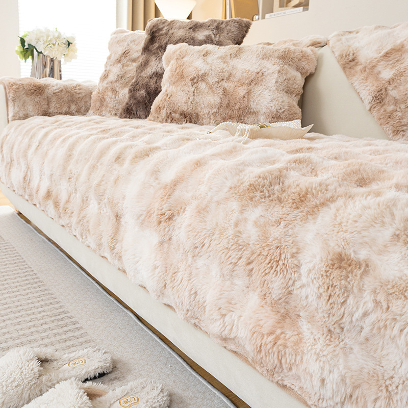 Téli plüss kanapépárna Vastagított plüss párna Csúszásmentes bőr kanapéhuzat Kiváló minőségű északi egyszerű téli