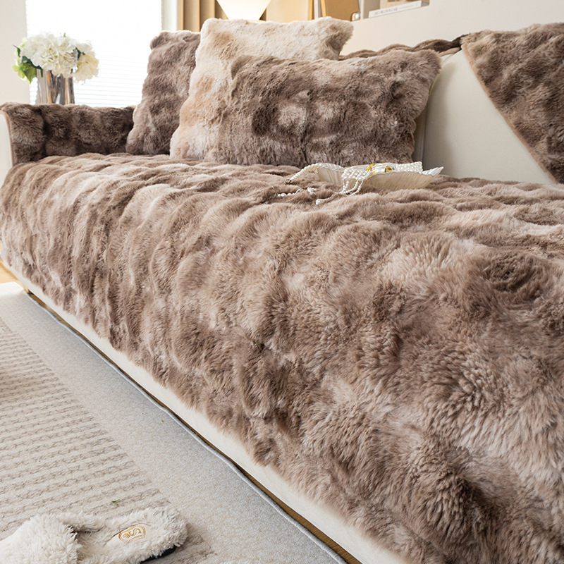 Téli plüss kanapépárna Vastagított plüss párna Csúszásmentes bőr kanapéhuzat Kiváló minőségű északi egyszerű téli