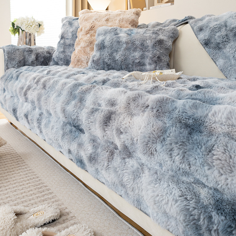 Téli plüss kanapépárna Vastagított plüss párna Csúszásmentes bőr kanapéhuzat Kiváló minőségű északi egyszerű téli