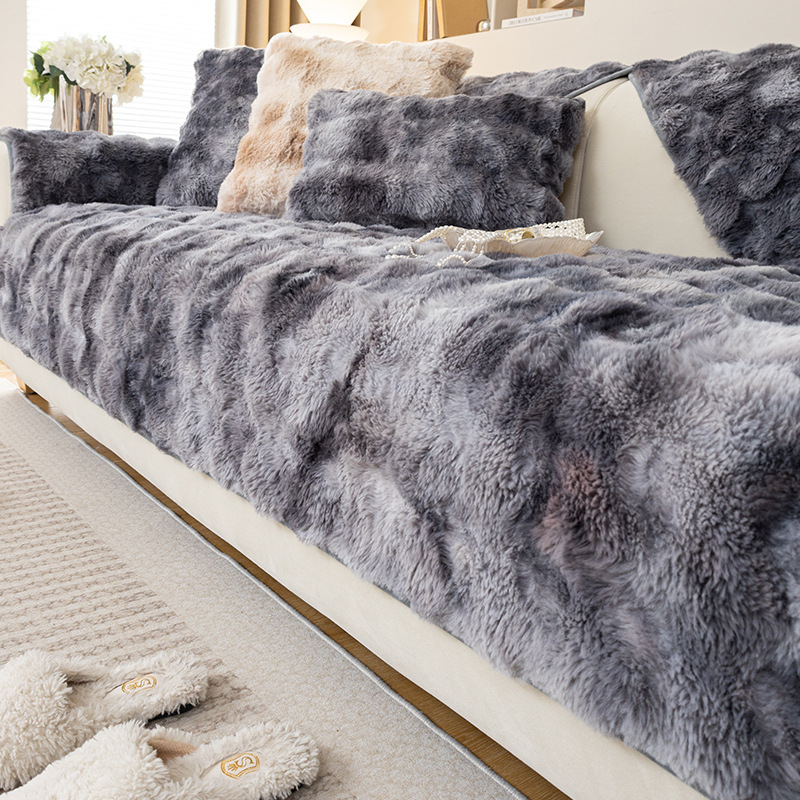 Téli plüss kanapépárna Vastagított plüss párna Csúszásmentes bőr kanapéhuzat Kiváló minőségű északi egyszerű téli
