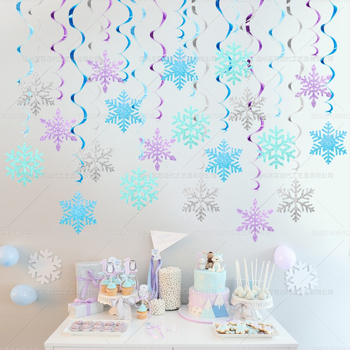 Karácsonyi hópehely spirál függődísz téli témájú hópehely függő pezsgőfürdő függődísz karácsonyi partidekoráció