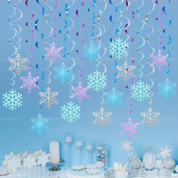 Χριστουγεννιάτικο κρεμαστό στολίδι σε σχήμα σπιράλ με θέμα τη χιονονιφάδα, κρεμαστό στολίδι με υδρομασάζ, χειμωνιάτικη διακόσμηση για πάρτι