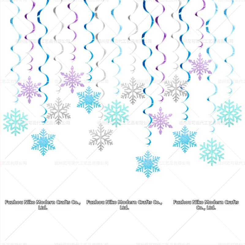 Karácsonyi hópehely spirál függődísz téli témájú hópehely függő pezsgőfürdő függődísz karácsonyi partidekoráció