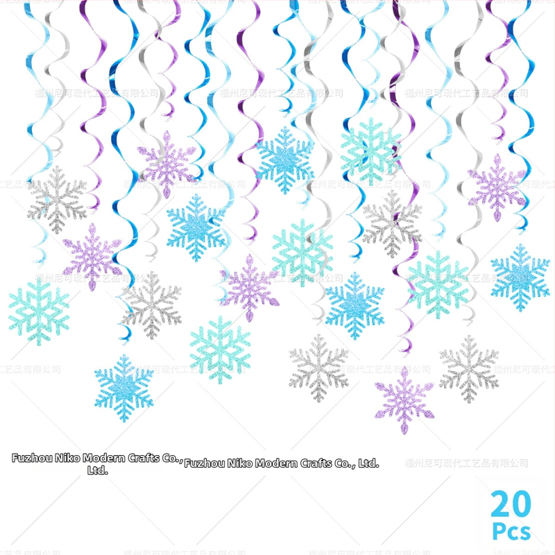 Karácsonyi hópehely spirál függődísz téli témájú hópehely függő pezsgőfürdő függődísz karácsonyi partidekoráció