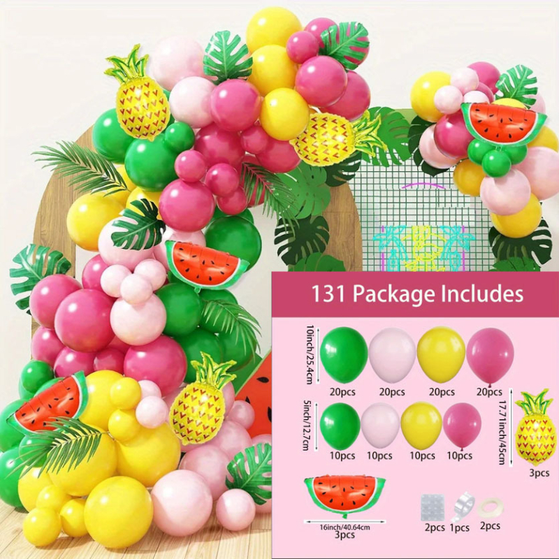 Határokon átnyúló eper gyümölcs témájú lufilánc szett fiúknak és lányoknak születésnapi háttérdekoráció party kompozíció lufiív