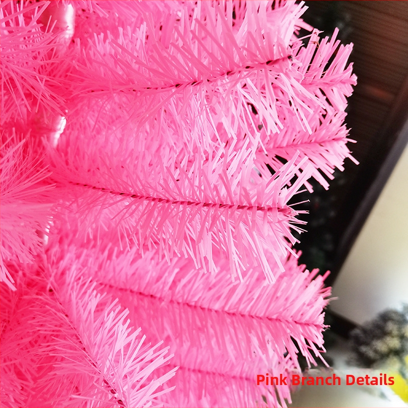 Kalėdinė rožinė dekoratyvinė eglutė, skersinė, 1,5 m, 1,8 m, namų eglutė, vitrina, užšifruota PVC Kalėdinė eglutė