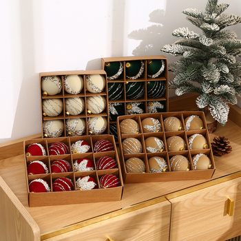 Kalėdinių, aukštos klasės, tarpvalstybinių dekoratyvinių kamuoliukų rinkinys, 12 vnt., deimantais inkrustuotų, kalėdinių kamuoliukų papuošalų pakabukų didmeninė prekyba