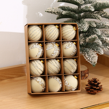 Kalėdinių, aukštos klasės, tarpvalstybinių dekoratyvinių kamuoliukų rinkinys, 12 vnt., deimantais inkrustuotų, kalėdinių kamuoliukų papuošalų pakabukų didmeninė prekyba