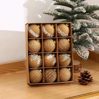 Kalėdinių, aukštos klasės, tarpvalstybinių dekoratyvinių kamuoliukų rinkinys, 12 vnt., deimantais inkrustuotų, kalėdinių kamuoliukų papuošalų pakabukų didmeninė prekyba