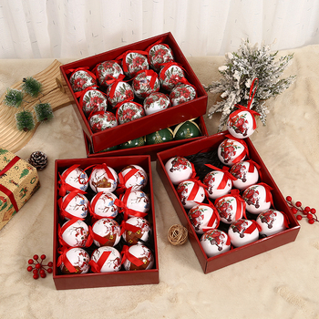 Yingjie határokon átnyúló legkelendőbb karácsonyi labdák, gyönyörű nyomtatott karácsonyfadísz labdák, ünnepi partidekorációs ajándékok