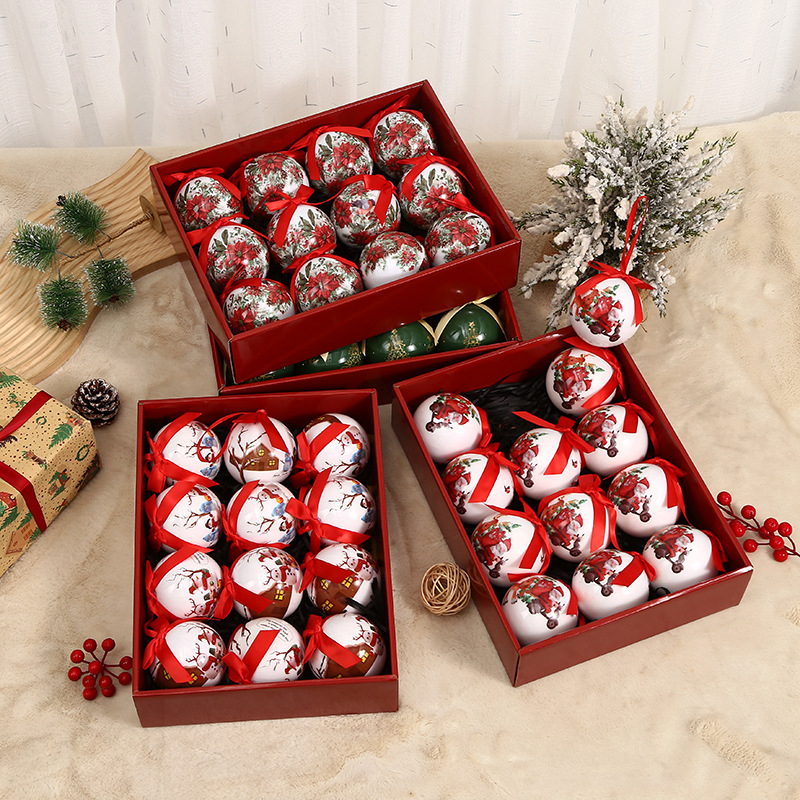 Yingjie határokon átnyúló legkelendőbb karácsonyi labdák, gyönyörű nyomtatott karácsonyfadísz labdák, ünnepi partidekorációs ajándékok