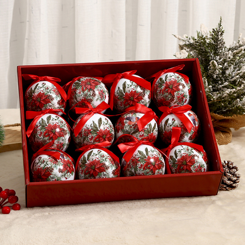 Yingjie határokon átnyúló legkelendőbb karácsonyi labdák, gyönyörű nyomtatott karácsonyfadísz labdák, ünnepi partidekorációs ajándékok