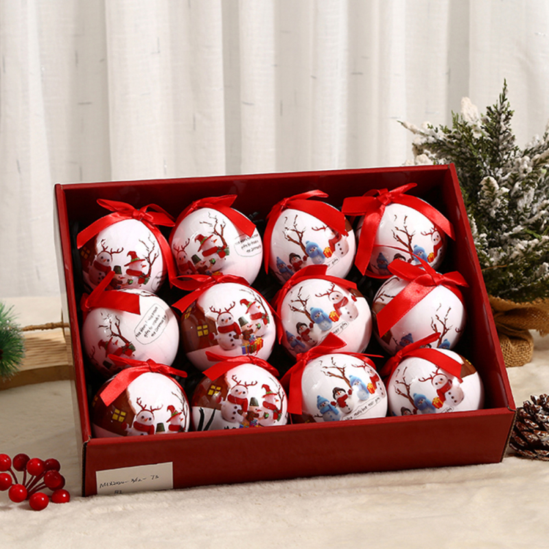 Yingjie határokon átnyúló legkelendőbb karácsonyi labdák, gyönyörű nyomtatott karácsonyfadísz labdák, ünnepi partidekorációs ajándékok