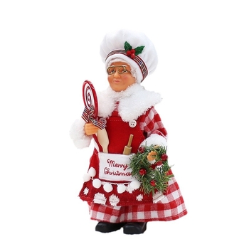 Δημιουργικό Νέο Στυλ Κινούμενων Σχεδίων Όρθια Καθιστή Στάση Σεφ Ηλικιωμένος Άντρας Πεθερά Χριστουγεννιάτικες Διακοσμήσεις Επιφάνειας Εργασίας Ξενοδοχείου Εστιατορίου