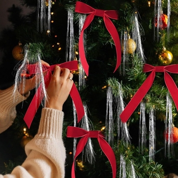 Διασυνοριακή Νέα Κορδέλα Βελούδου Χριστουγεννιάτικου Δέντρου Ντύσιμο Φιόγκος Διακόσμηση Αξεσουάρ Διακοπών Αξεσουάρ Σκηνής Οθόνης Κρεμαστά Αξεσουάρ