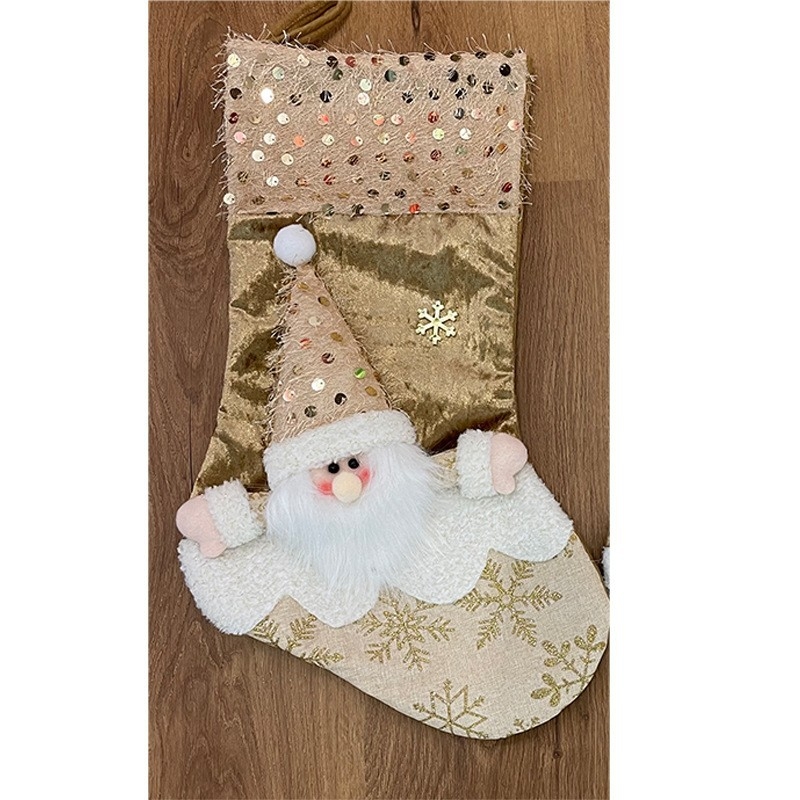 2025 Új, nagyméretű, négyes szériás karácsonyi zoknik, dekorációk, ajándéktáskák, karácsonyi kellékek, karácsonyi medálok