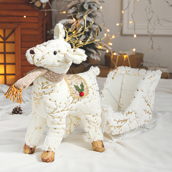 Χριστουγεννιάτικα διακοσμητικά στολίδια μικρό καρότσι ελαφιών έλκηθρο άμαξα Χριστουγεννιάτικα καθημερινά είδη διακόσμησης παραθύρου στολίδια Κούκλα κούκλα