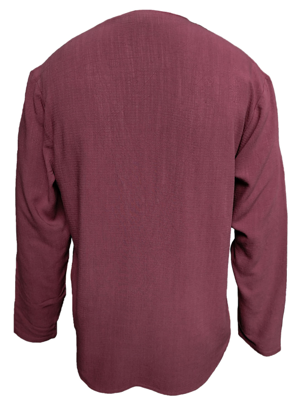 Férfi alkalmi hosszú ujjú ing Nyári Könnyű Lélegző Lezser Dizájn Sense Personality Férfi felső V-nyakú