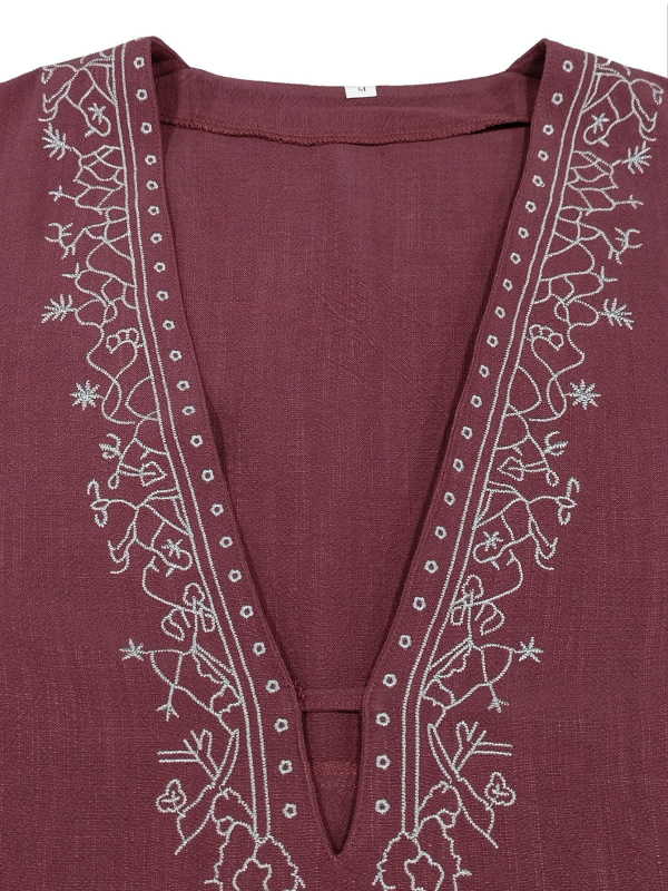 Férfi alkalmi hosszú ujjú ing Nyári Könnyű Lélegző Lezser Dizájn Sense Personality Férfi felső V-nyakú