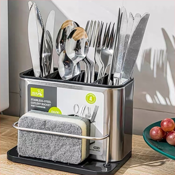 Lusikaga majapidamises kasutatavad roostevabast terasest söögipulgad, piiriülesed, multifunktsionaalsed, kõik-ühes, köögitarbed, kolm-ühes, äravoolu hoiukarp, uus stiil