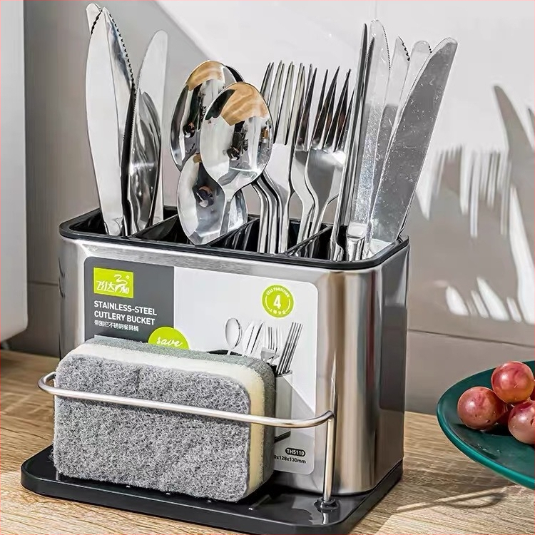 Lusikaga majapidamises kasutatavad roostevabast terasest söögipulgad, piiriülesed, multifunktsionaalsed, kõik-ühes, köögitarbed, kolm-ühes, äravoolu hoiukarp, uus stiil