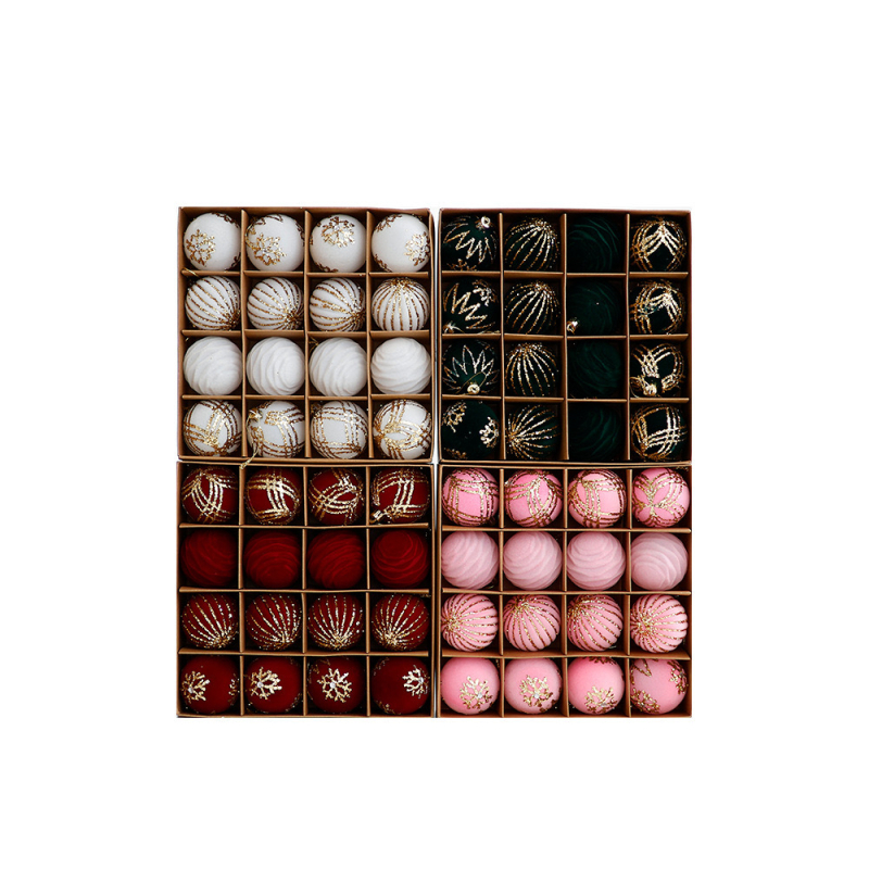 Határokon átnyúló karácsonyi dekoráció golyó öltöny party karácsonyfa lógó golyó medál pelyhesítő festett karácsonyfa golyó ajándékdoboz