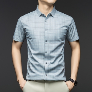 Νέα καλοκαιρινά ανδρικά κοντομάνικα πουκάμισα για νέους και μεσήλικες, casual μπλουζάκια χωρίς ραφές με πέτο, Drop Shipping