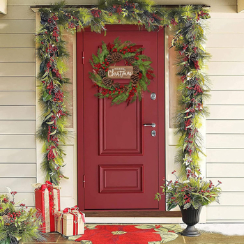 Γιρλάντα γενεθλίων Flower Escape 26 ιντσών ψεύτικη γιρλάντα πόρτας για εξωτερική διακόσμηση, διακοσμητική γιρλάντα τοίχου για πάρτι