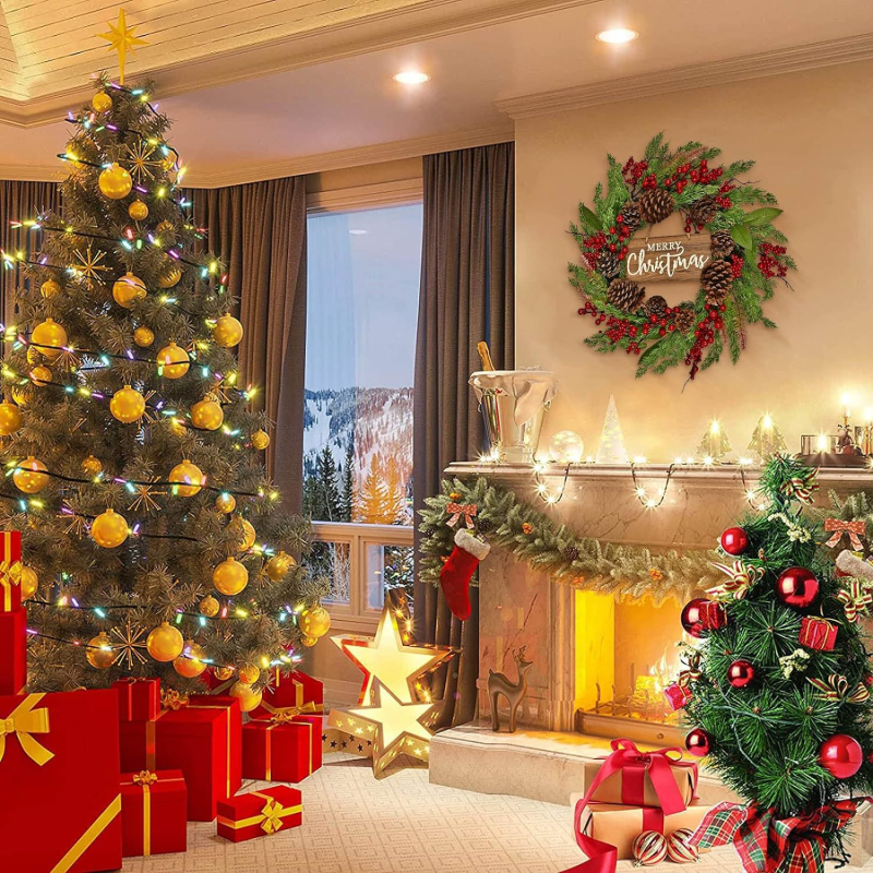 Virágos születésnapi girland, 26 hüvelykes műajtó girland kültéri dekorációhoz, parti dekorációs fali girland