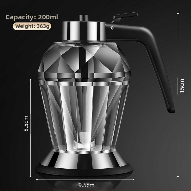 Диамантено стъкло за олио от неръждаема стомана, малка бутилка за олио, тенджера за олио, кухня, домакински соев сос, оцет, подправка, бутилка без изтичане на олио, тенджера за мед