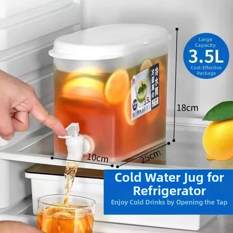 Japoniško stiliaus šalto vandens butelis, plastikinis vasarinis buitinis didelės talpos šalto vandens butelis, filtras, atsparus aukštai temperatūrai, sandarus šaldytuvo sulčių arbatinukas