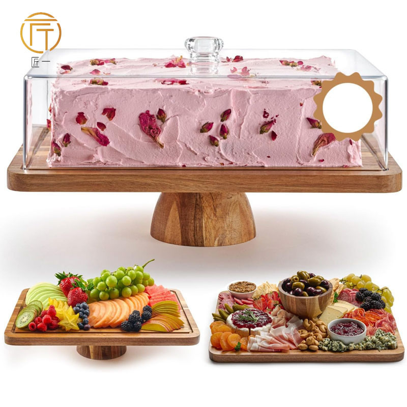 Kūrybingas permatomas, dulkėms atsparus torto užvalkalas, daugiafunkcis torto padėklas, pasukamas, 4 sluoksnių torto bokšto stovas gimtadienio šventei